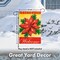G128 - Christmas Garden Flag, Christmas and Winter Themed Decorations - Welcome Quote with Red Poinsettia Flower, Rustic Holiday Seasonal Outdoor Flag 12x18 Inch